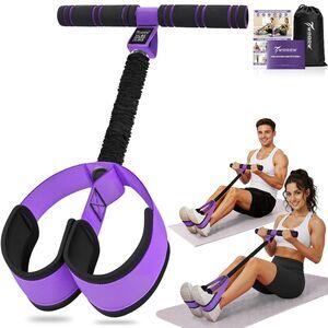 WOQQW Pedal Resistance Band with Handles - Purple, 55lbs Resistance